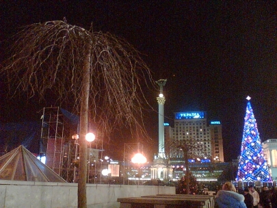 new year at Kyiv revolutionary square maidan