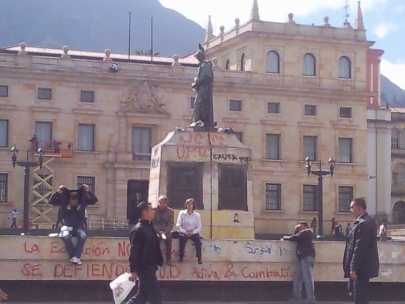 The Bolivar plaza in Bogota
