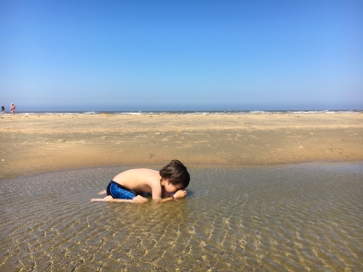 looking into the water