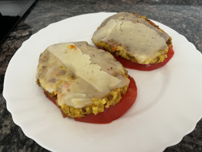 Hamburguesa de lentejas y arroz 